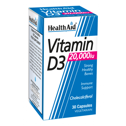 HealthAid Vitamin D3 20,000iu 30's Vegicaps image 0