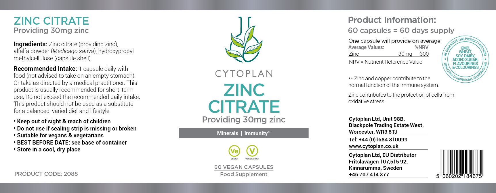 Cytoplan Zinc Citrate 3