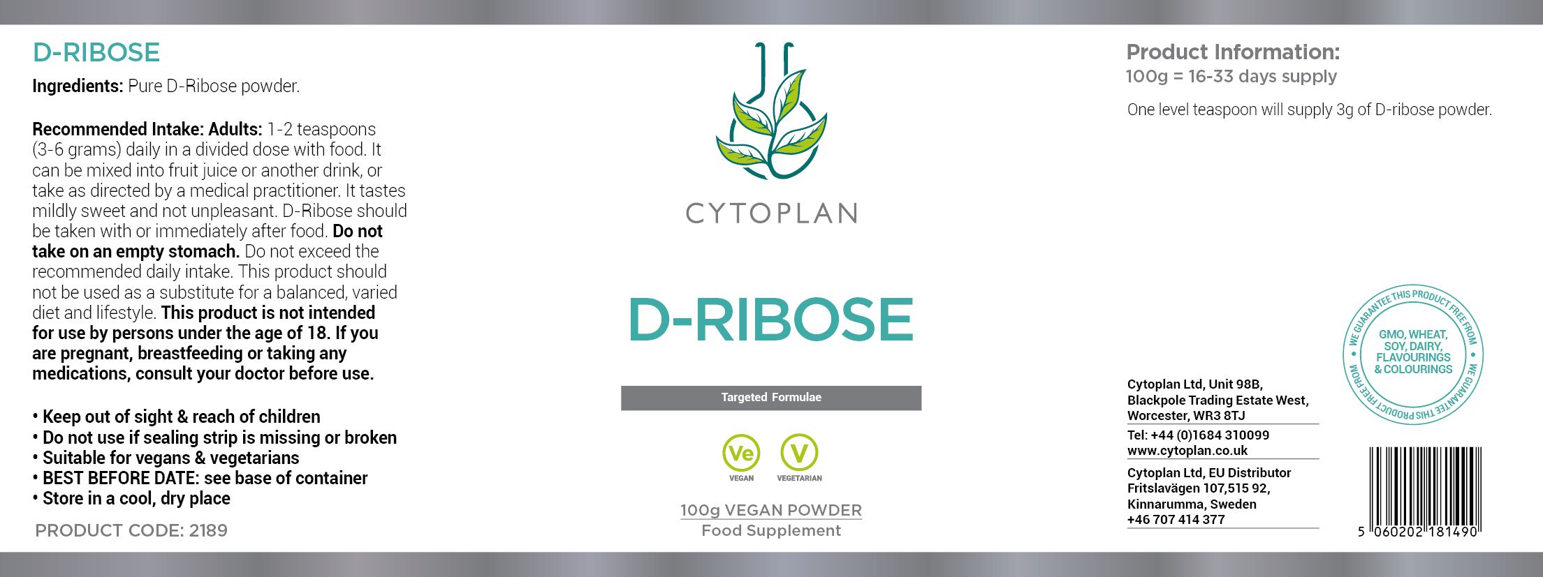 Cytoplan D-Ribose 3