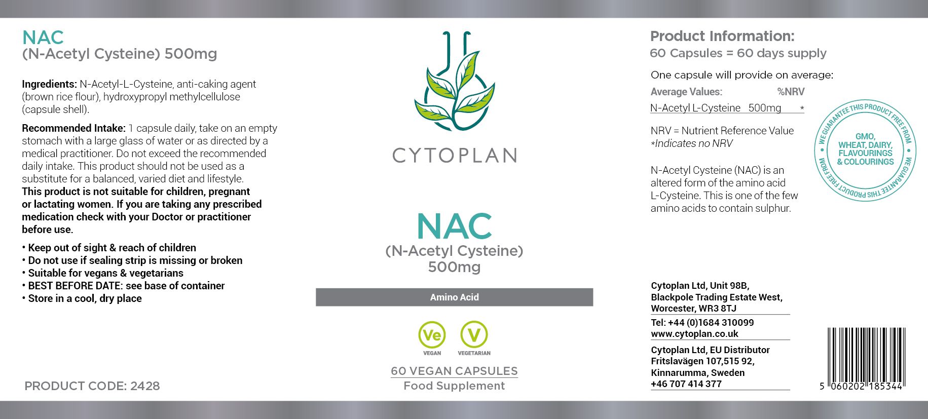 Cytoplan NAC (N-Acetyl Cysteine) 3