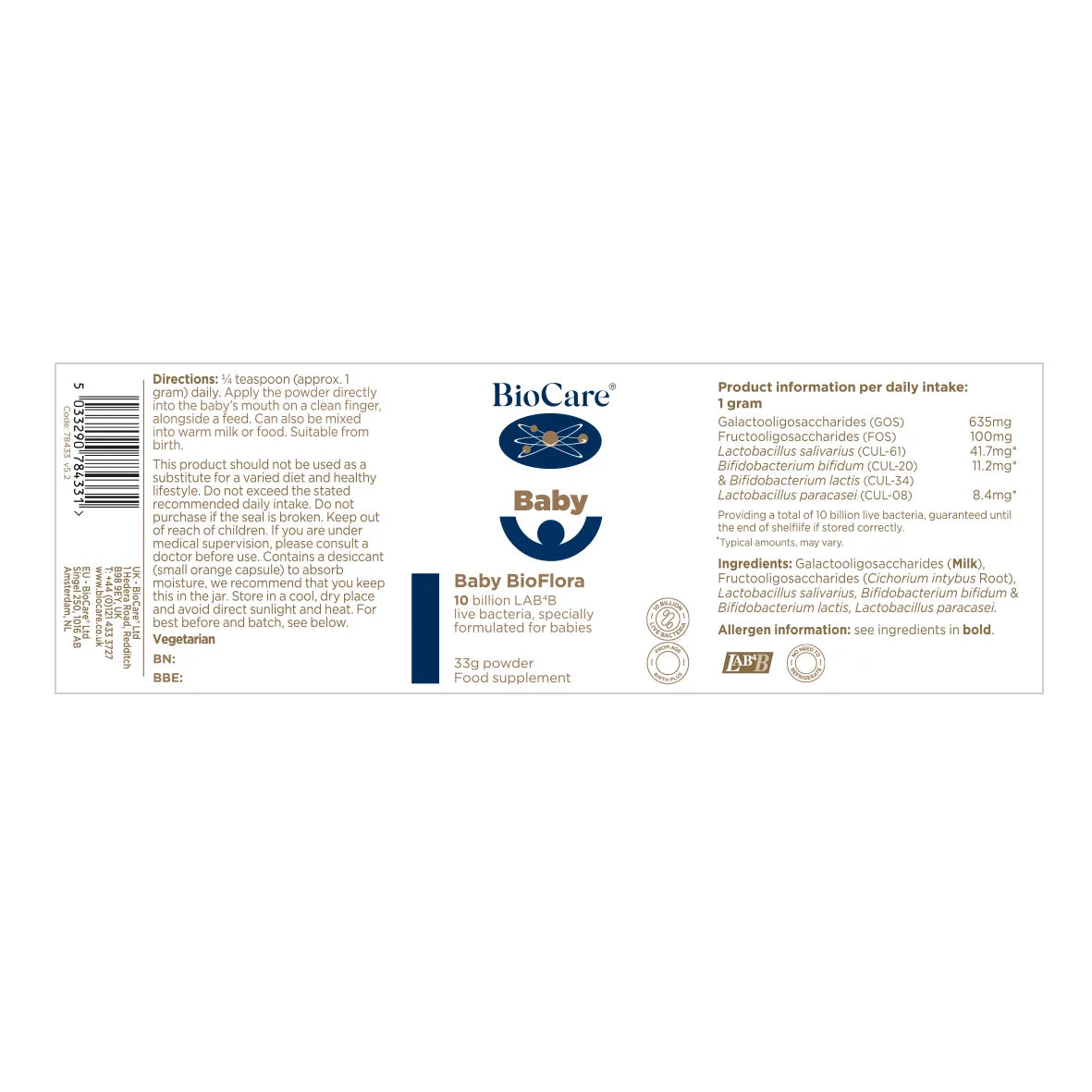 BioCare Baby BioFlora 33g image 1