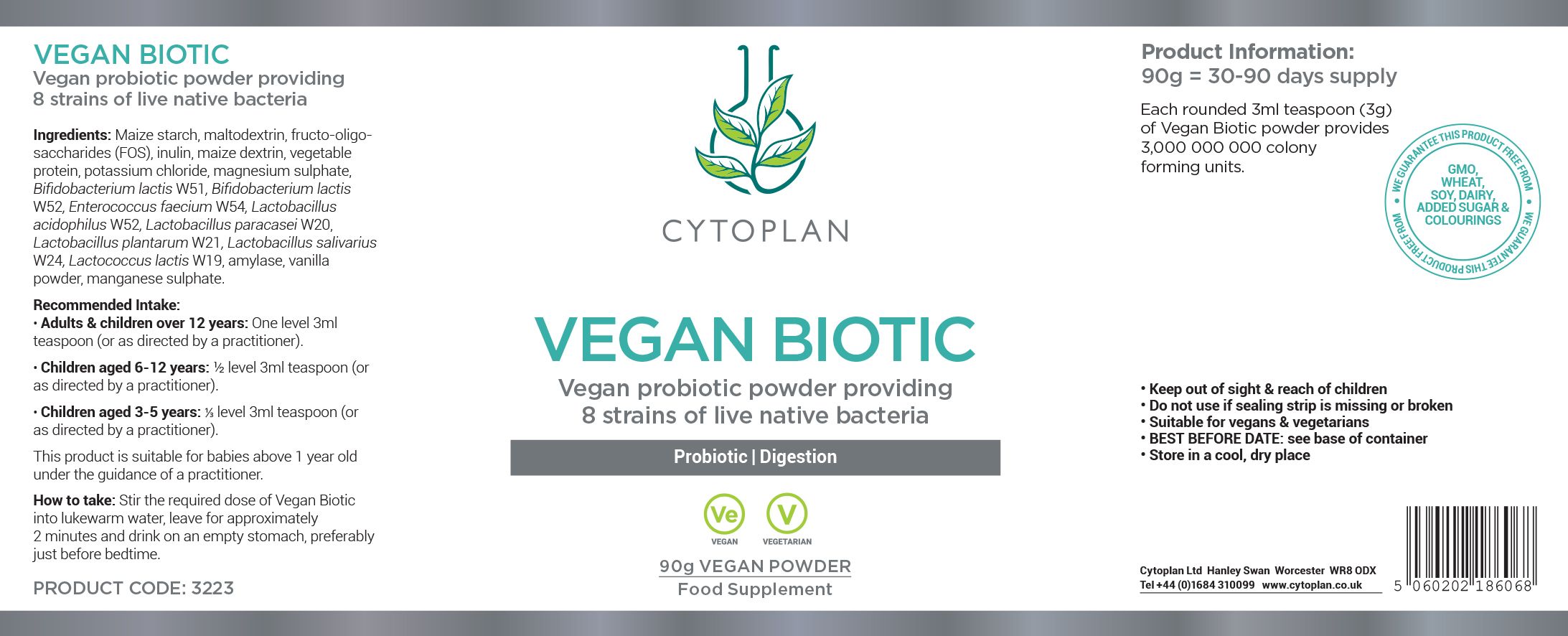 Cytoplan Vegan Biotic 3
