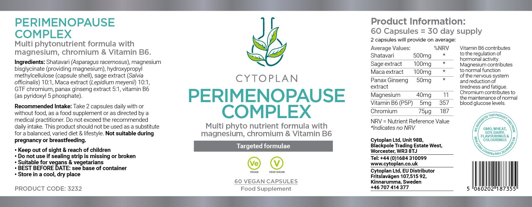 Cytoplan Perimenopause Complex 4