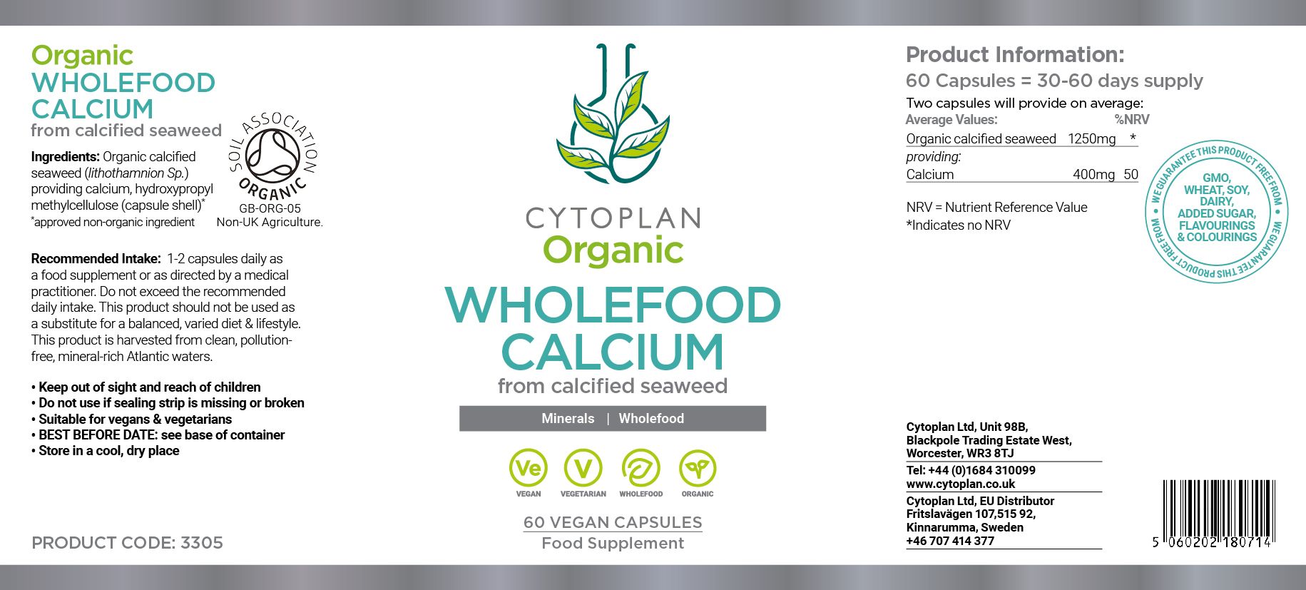 Cytoplan Organic Wholefood Calcium