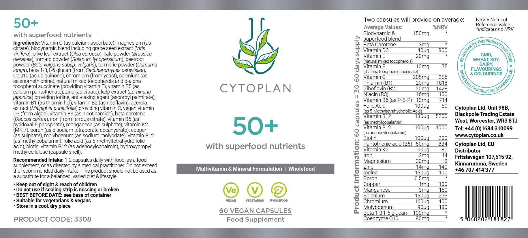 Cytoplan 50+ multivitamin 3