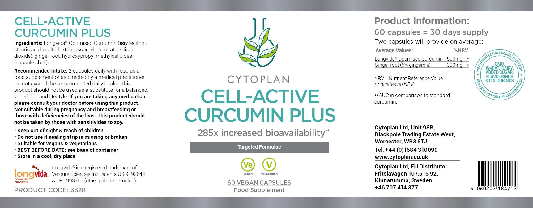 Cytoplan Cell-Active Curcumin Plus 4