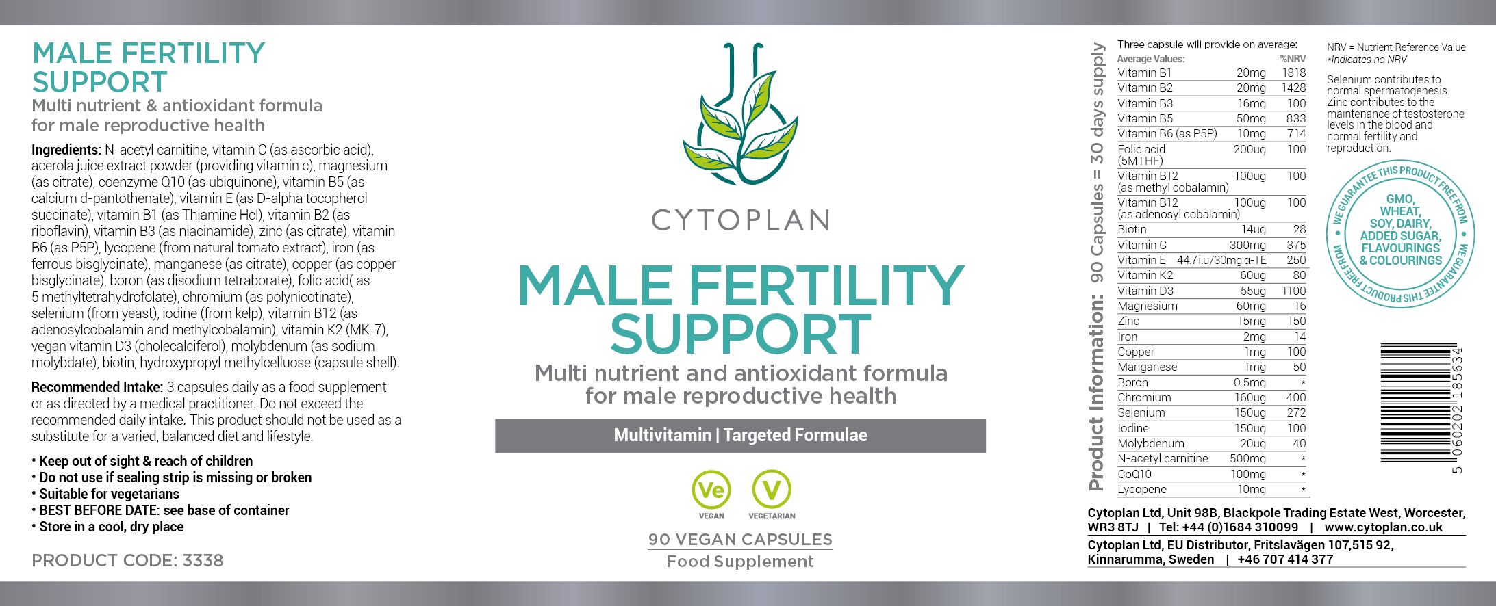 Cytoplan Male Fertility Support 3