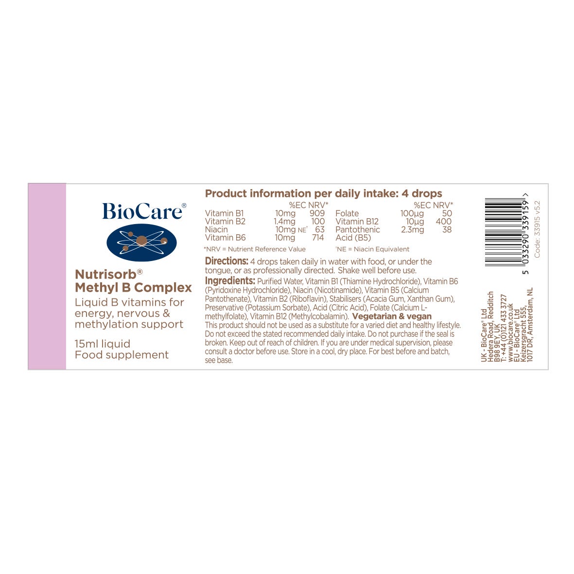 BioCare Nutrisorb® Methyl B Complex 15ml 3