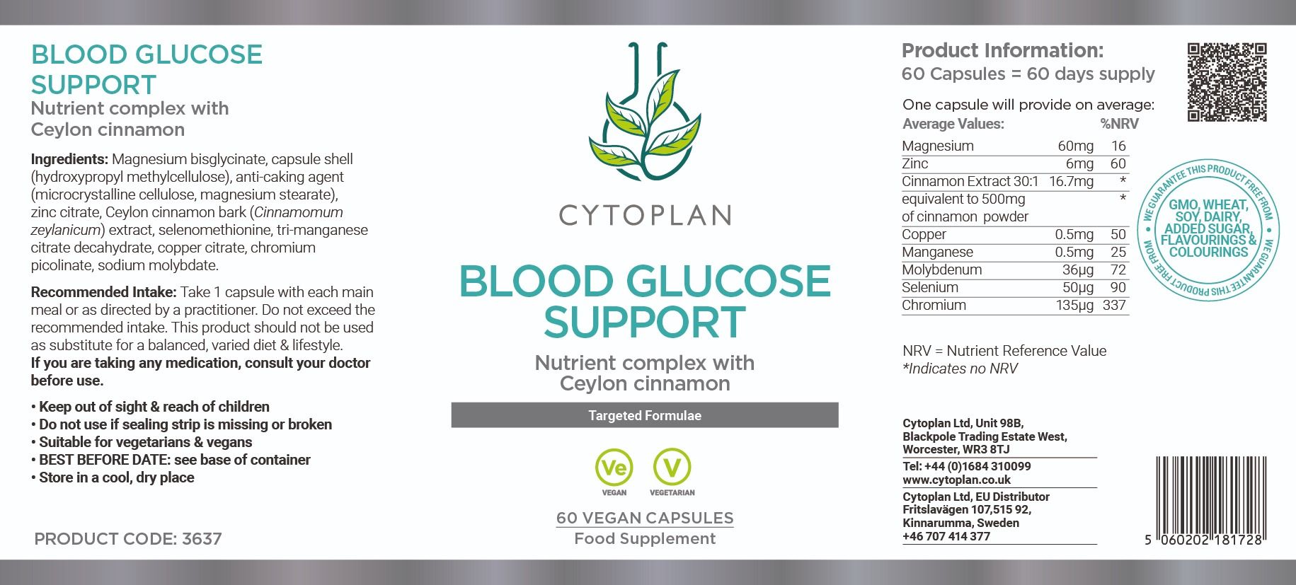 Cytoplan Blood Glucose Support 3