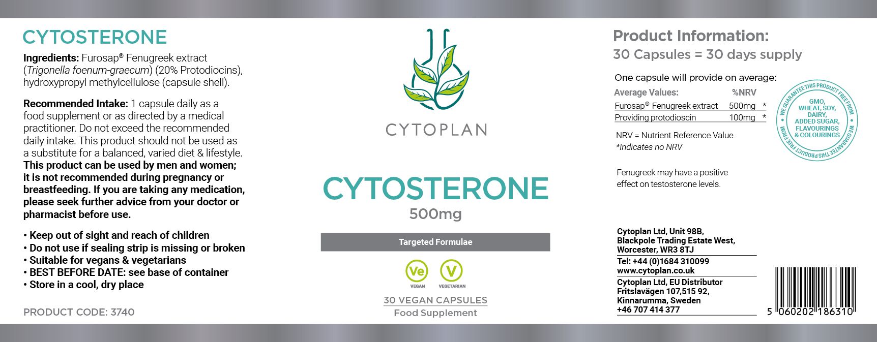 Cytoplan Cytosterone (Fenugreek extract) 3