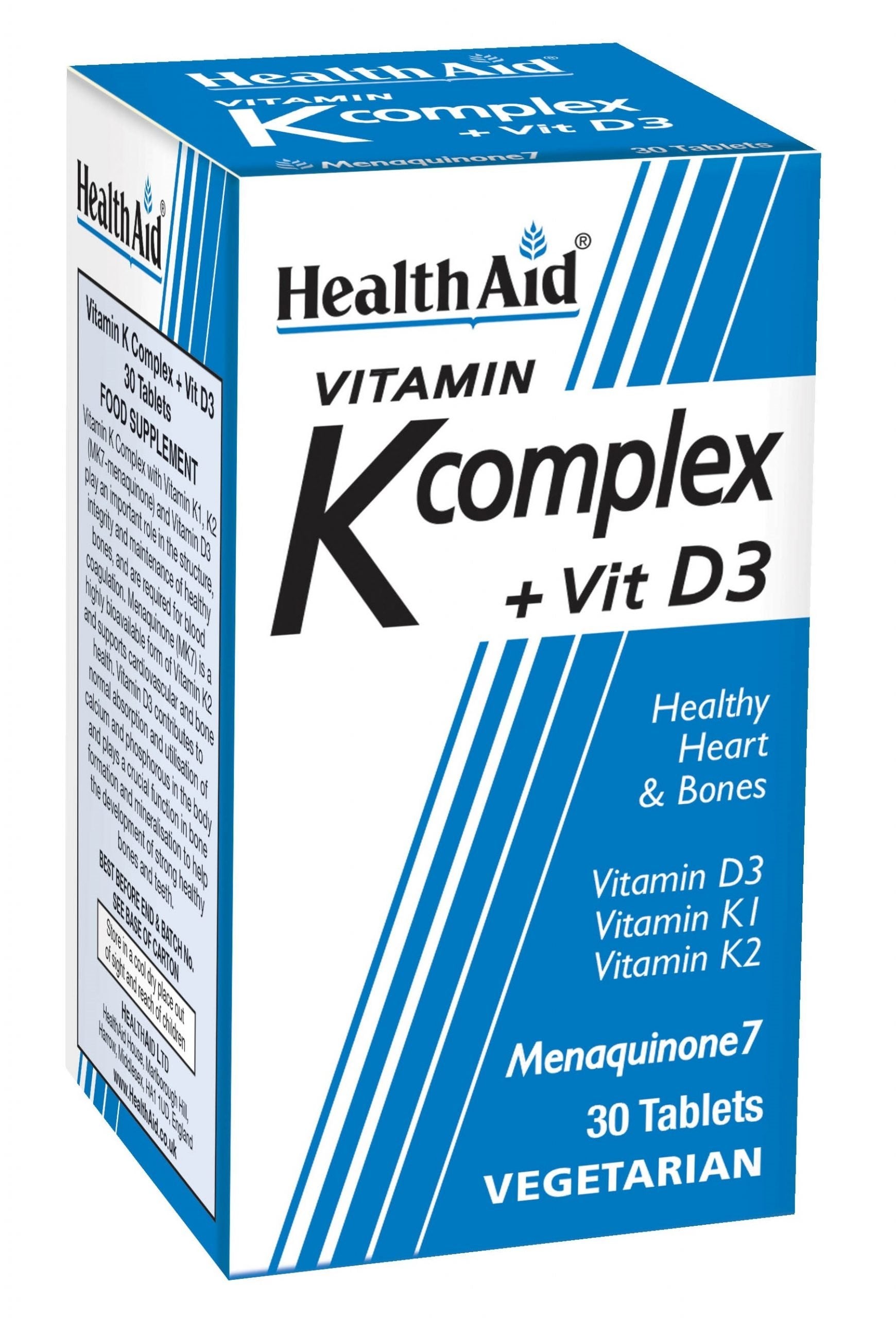 HealthAid Vitamin K Complex +Vit D3 30's Tablets image 0