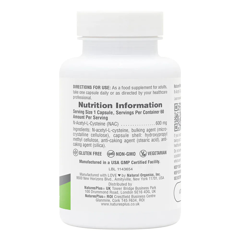 NaturesPlus PRO NAC 600mg 60 Capsules image 1