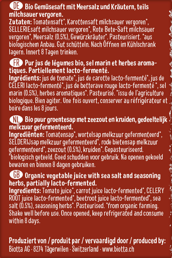 A.Vogel Biotta Vegetable Cocktail image 2
