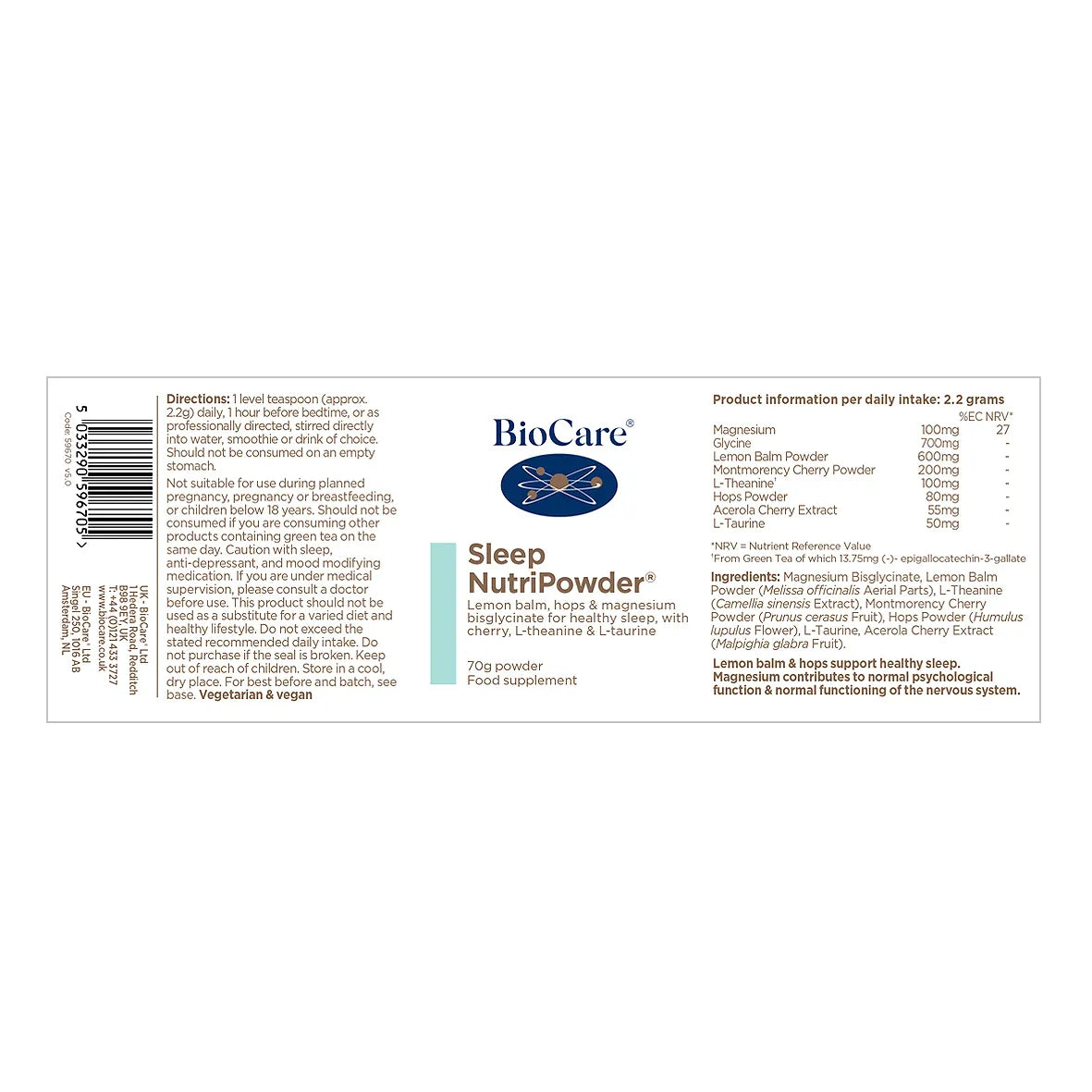 BioCare Sleep NutriPowder image 1