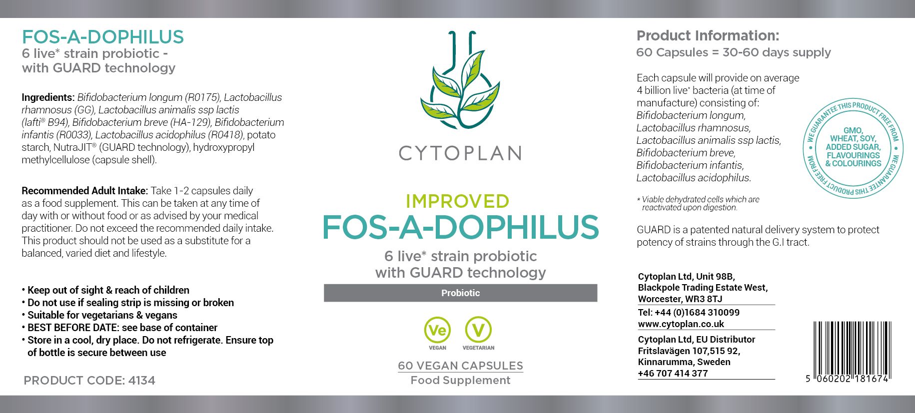 Cytoplan Fos-A-Dophilus Probiotic 3