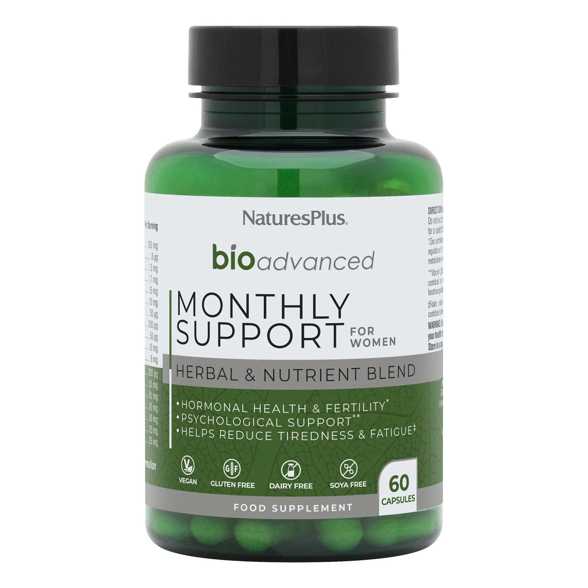 NaturesPlus BioAdvanced Monthly Support 60 Capsules image 0