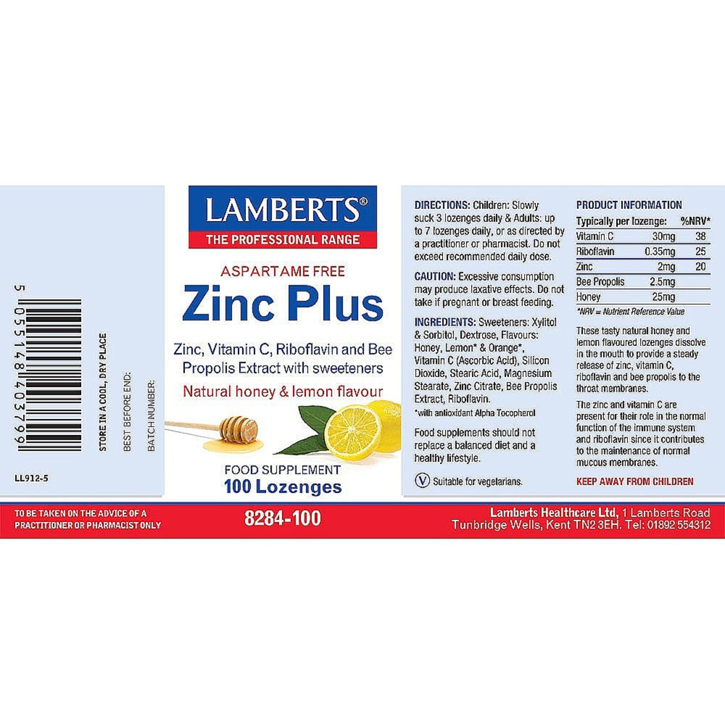 Lamberts Zinc Plus Lozenges 100 lozenges image 2