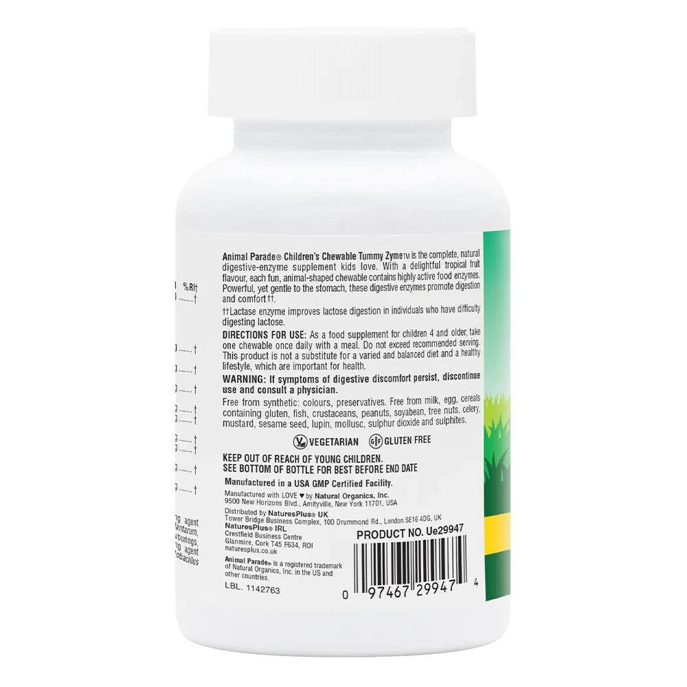 NaturesPlus Animal Parade® Tummy Zyme Children's 90 Chewables image 1