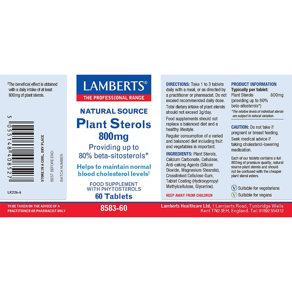 Lamberts Plant Sterols 800mg 60 tablets image 2