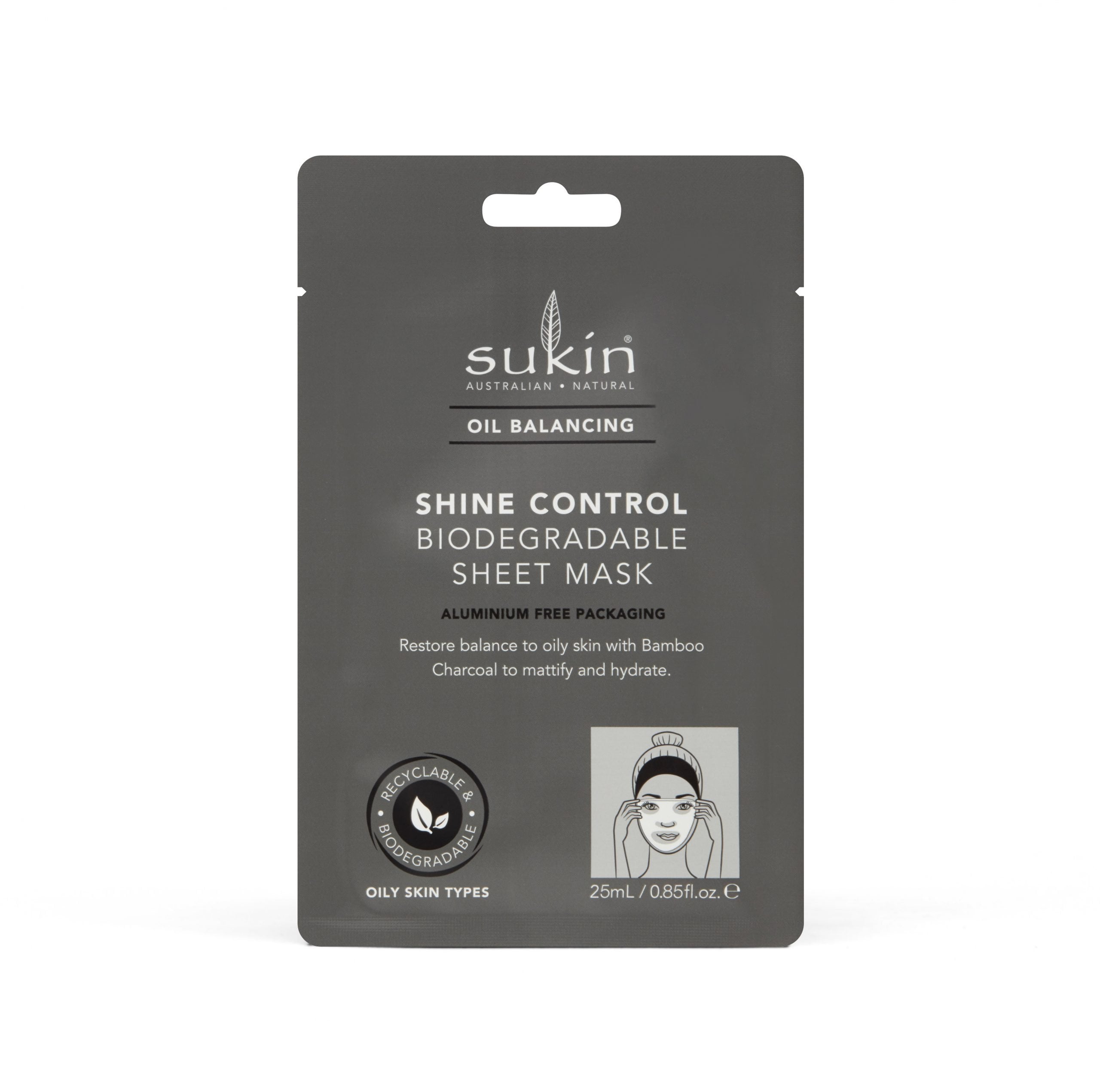 SHINE CONTROL BIODEGRADABLE SHEET MASK | OIL BALANCING 25ML image 0
