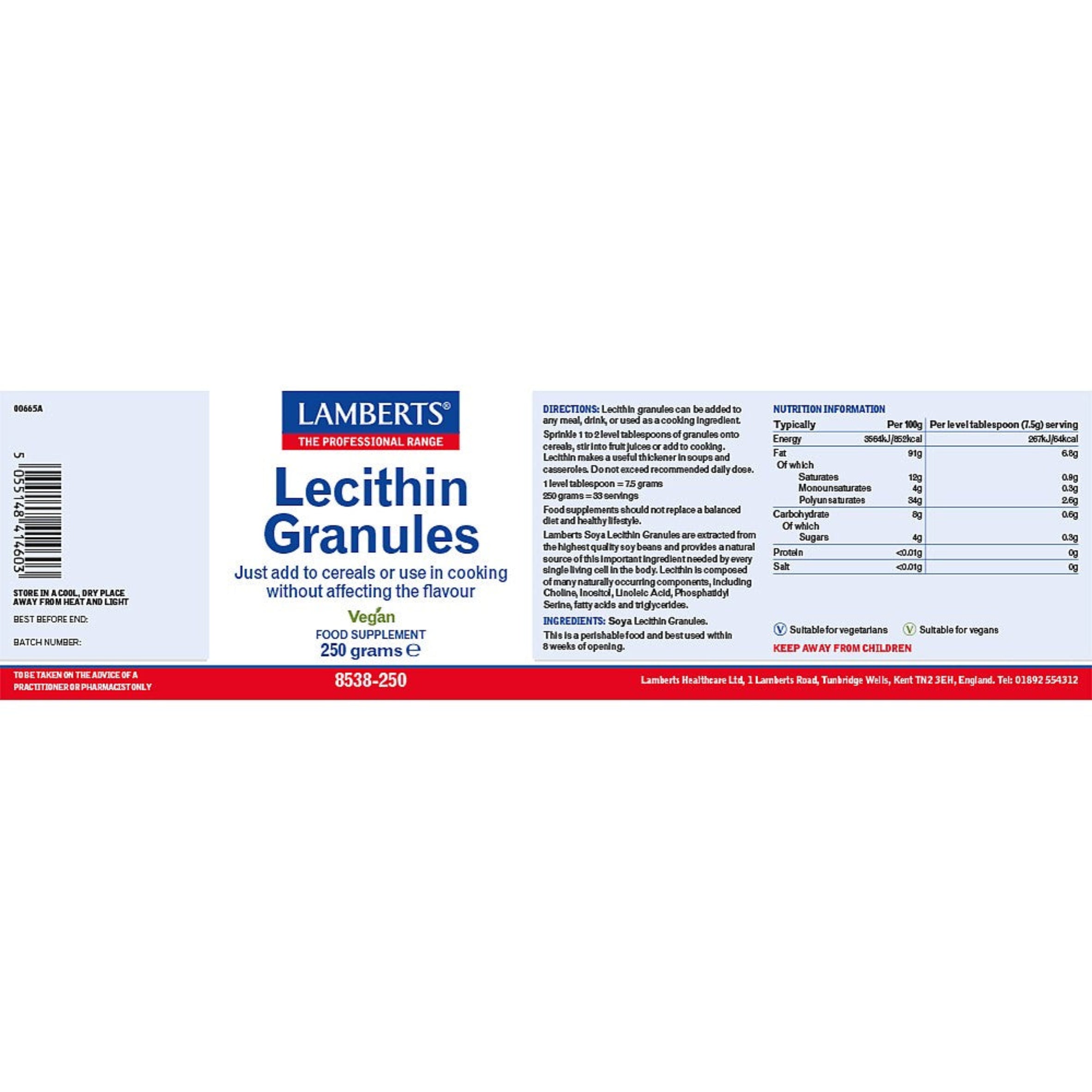 Lamberts Soya Lecithin Granules 250 grams granules image 2