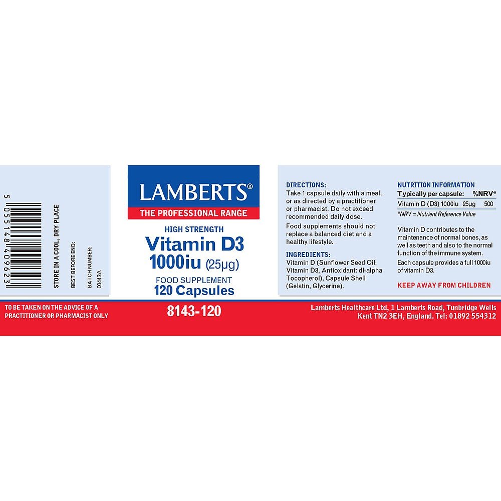 Lamberts Vitamin D3 1000iu image 1