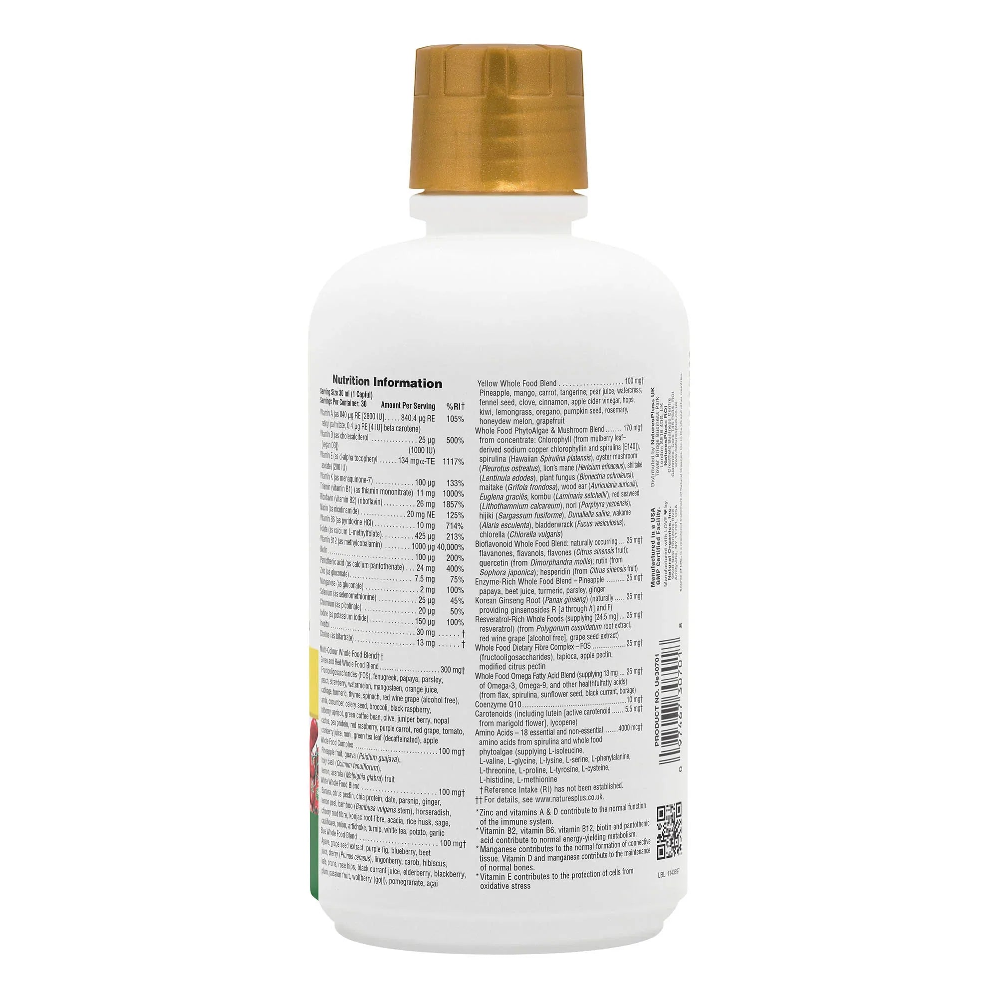 NaturesPlus Source of Life® GOLD Multivitamin Liquid 900ml image 2