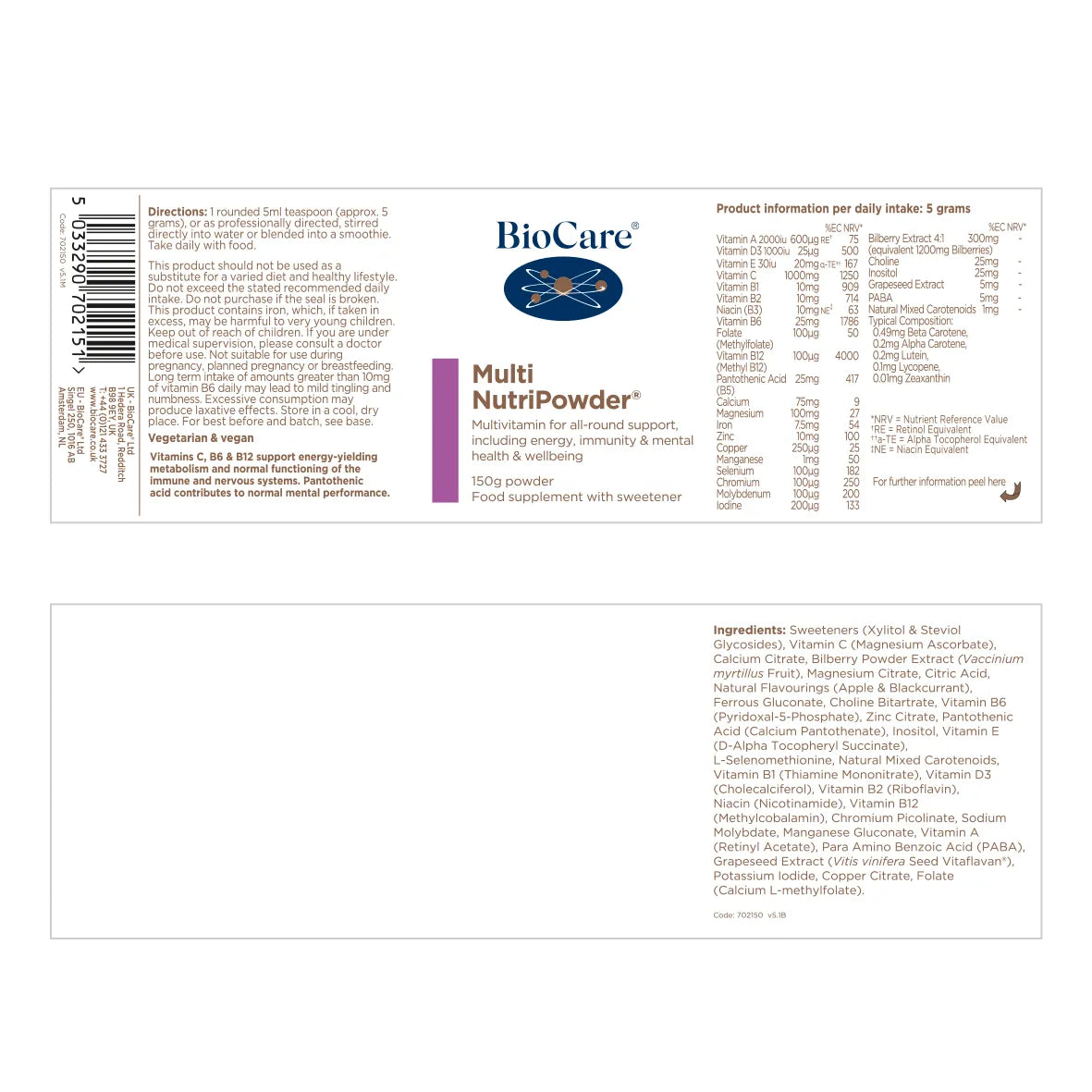 BioCare Multi NutriPowder150g