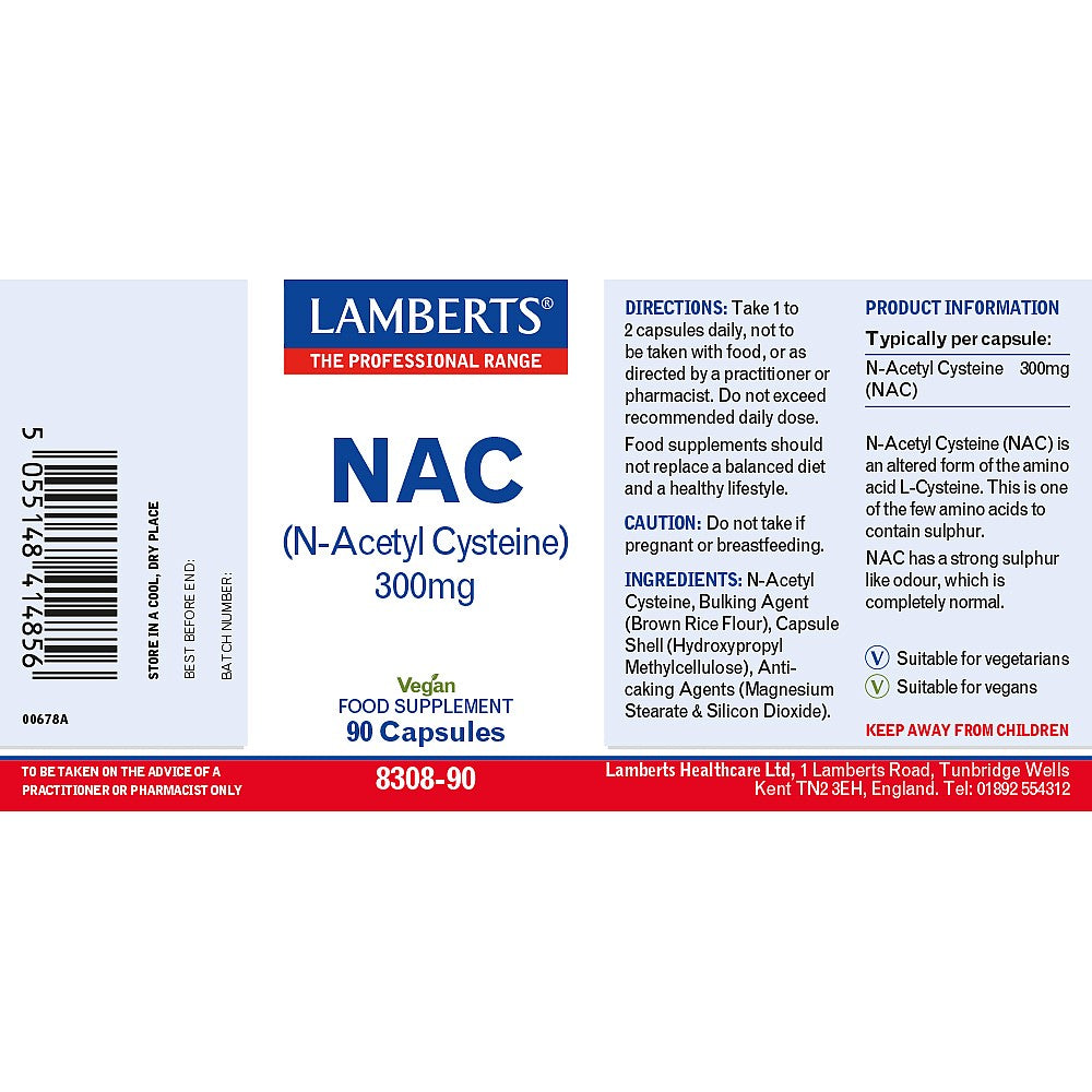 Lamberts N-Acetyl Cysteine (NAC) 300mg 90 capsules image 3