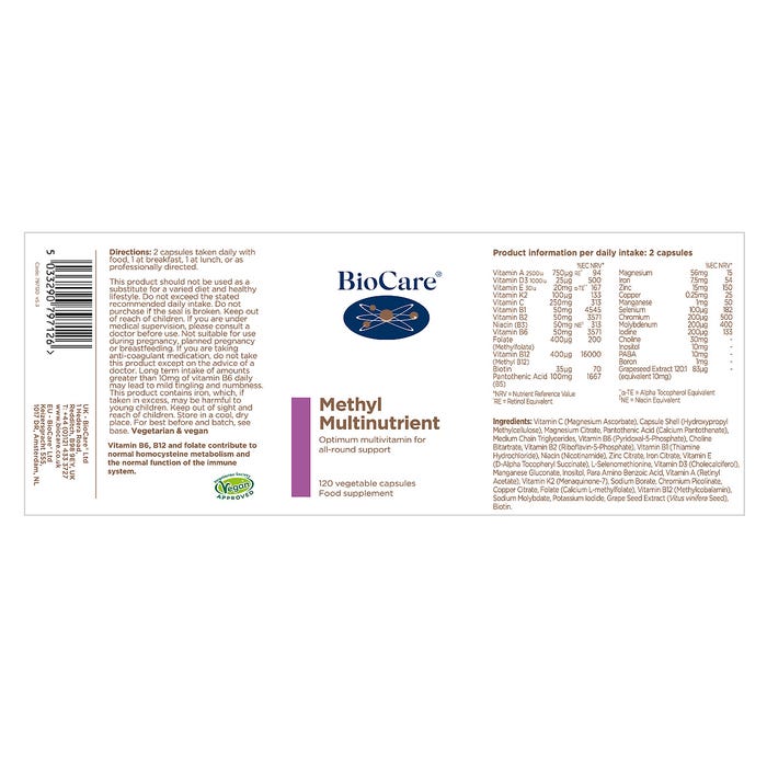 BioCare Methyl Multinutrient 60 Capsules 4