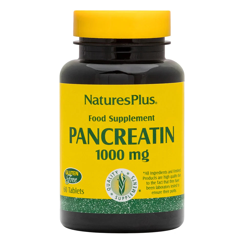 NaturesPlus Pancreatin 1000mg 60 Tablets image 0