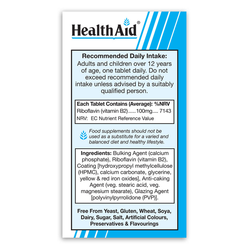 HealthAid Vitamin B2 100mg (Riboflavin) Tablets 3