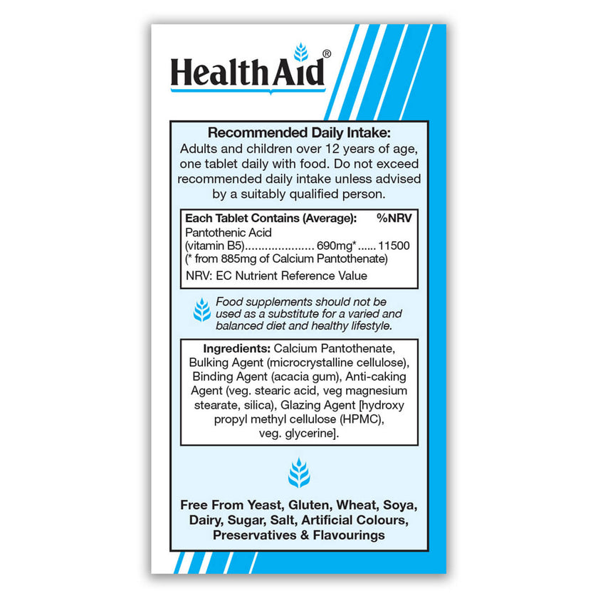 HealthAid Vitamin B5 690mg (Calcium Pantothenate) Tablets 3