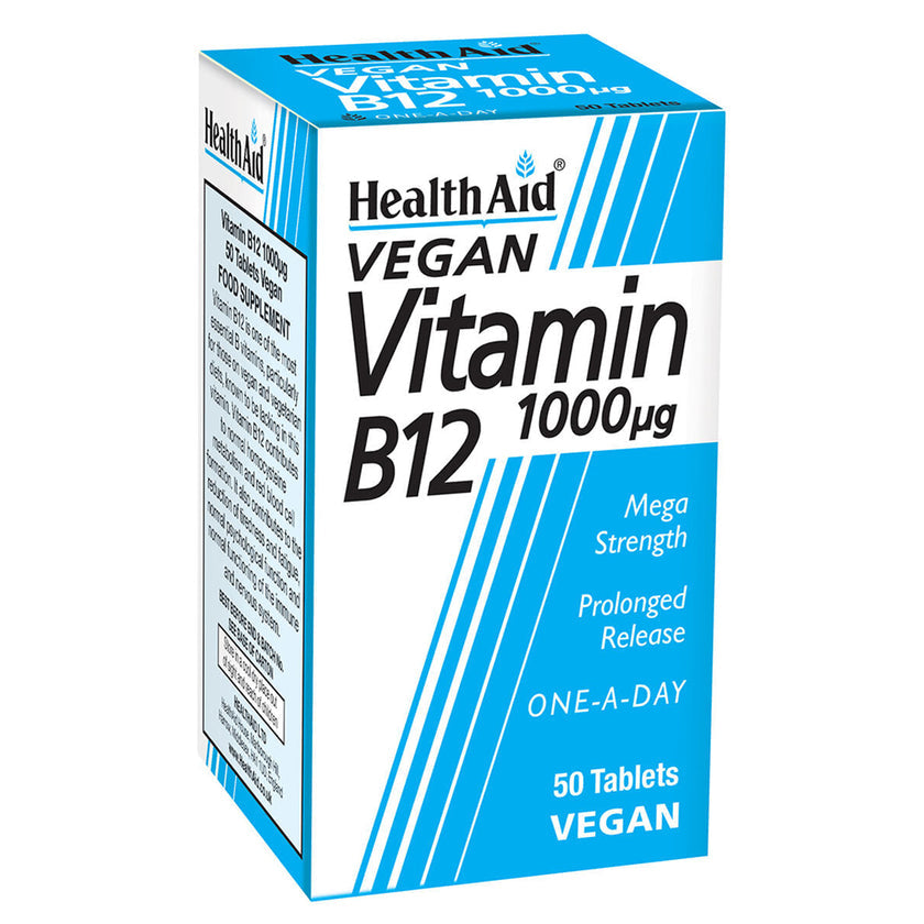 HealthAid Vitamin B12 Tablets (Cyanocobalamin) 1000µg