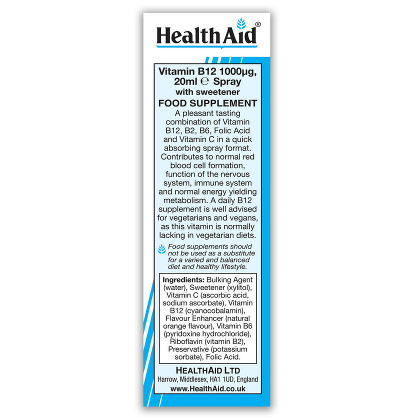 HealthAid Vitamin B12 1000µg Spray 20ml 3