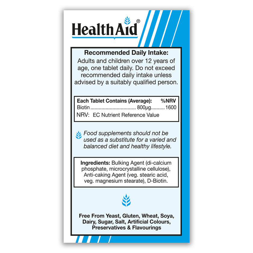 HealthAid Biotin 800µg Tablets 3