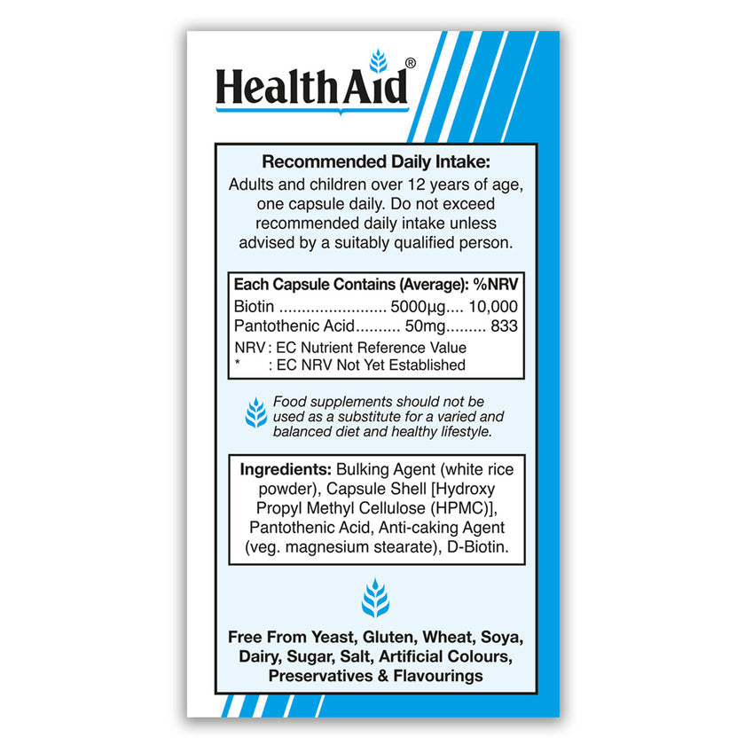 HealthAid Biotin 5000ug Capsules 3