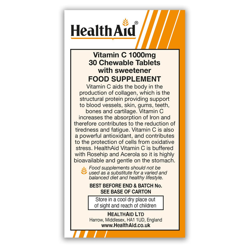 HealthAid Vitamin C 1000mg Tablets Chewable 3
