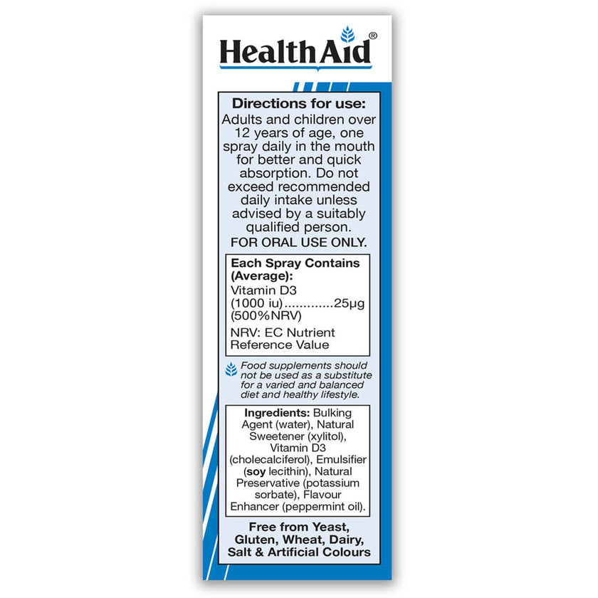 HealthAid Vitamin D3 Spray (1000iu) 20 ml 3