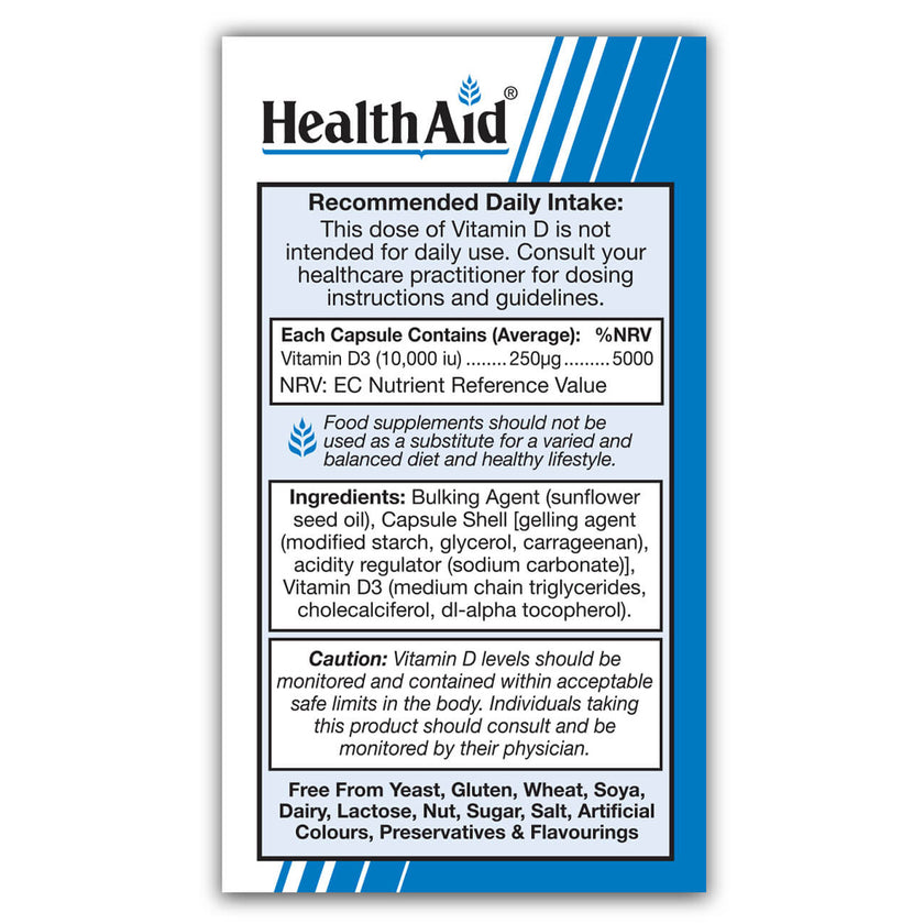 HealthAid Vitamin D3 10,000iu 30's Vegicaps 3