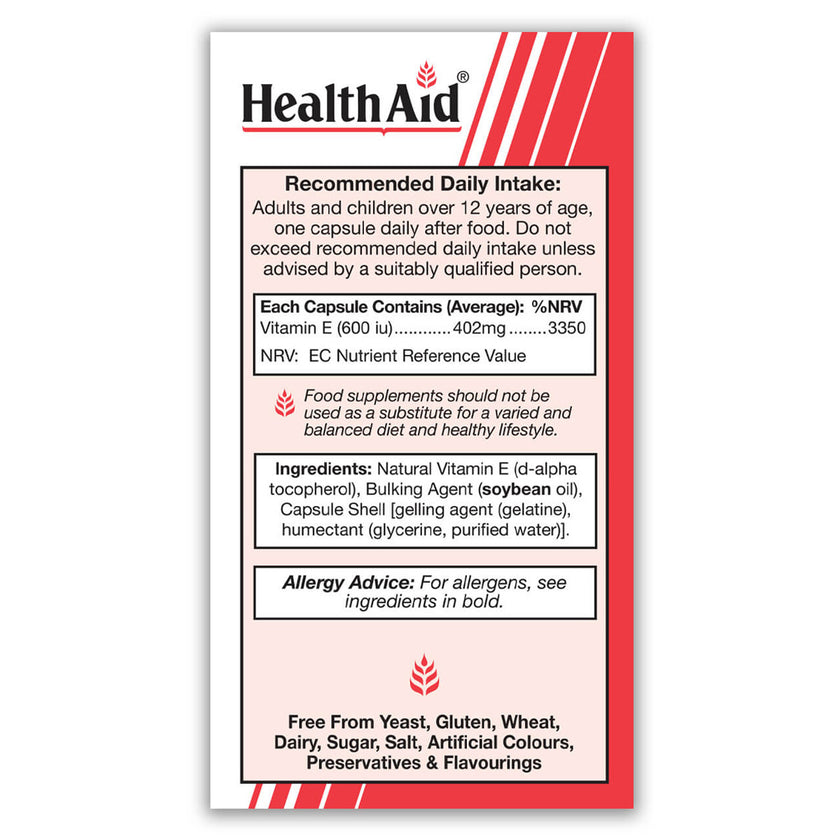 HealthAid Vitamin E 600iu Capsules 3