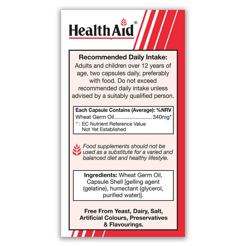 HealthAid Wheat Germ Oil 340mg Capsules 3