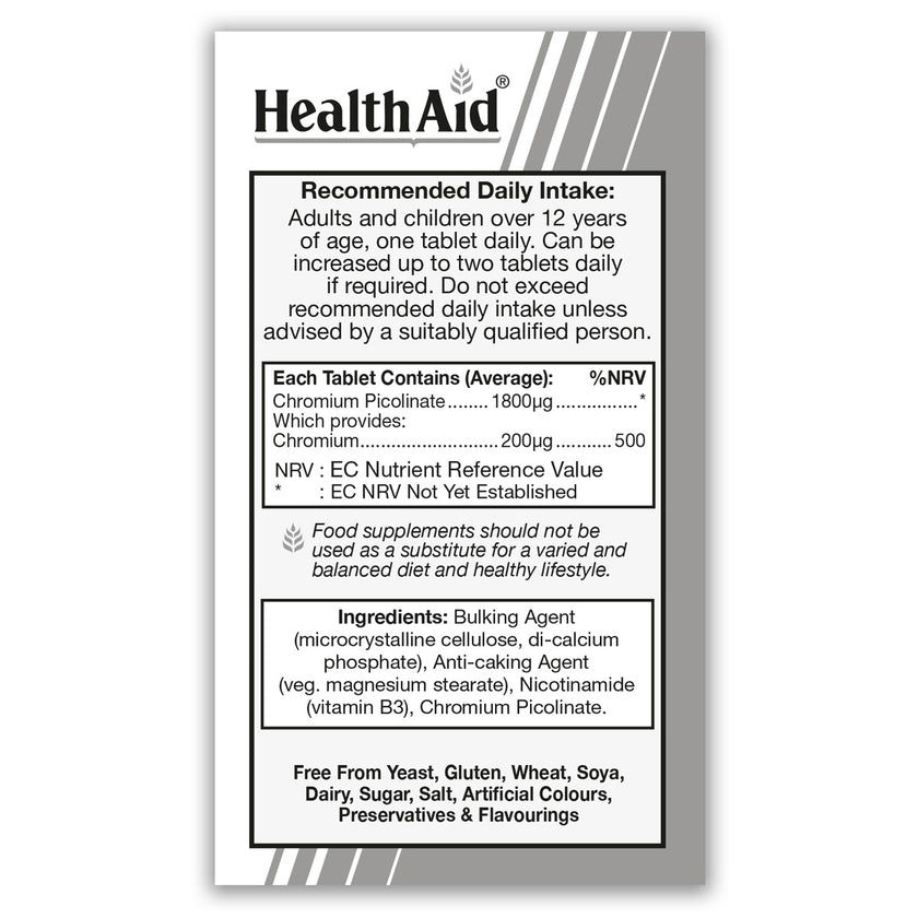 HealthAid Chromium Picolinate 200ug Tablets 3