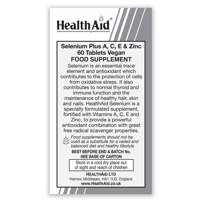 HealthAid Selenium Plus Tablets (Vitamins A, C, E & Zinc)