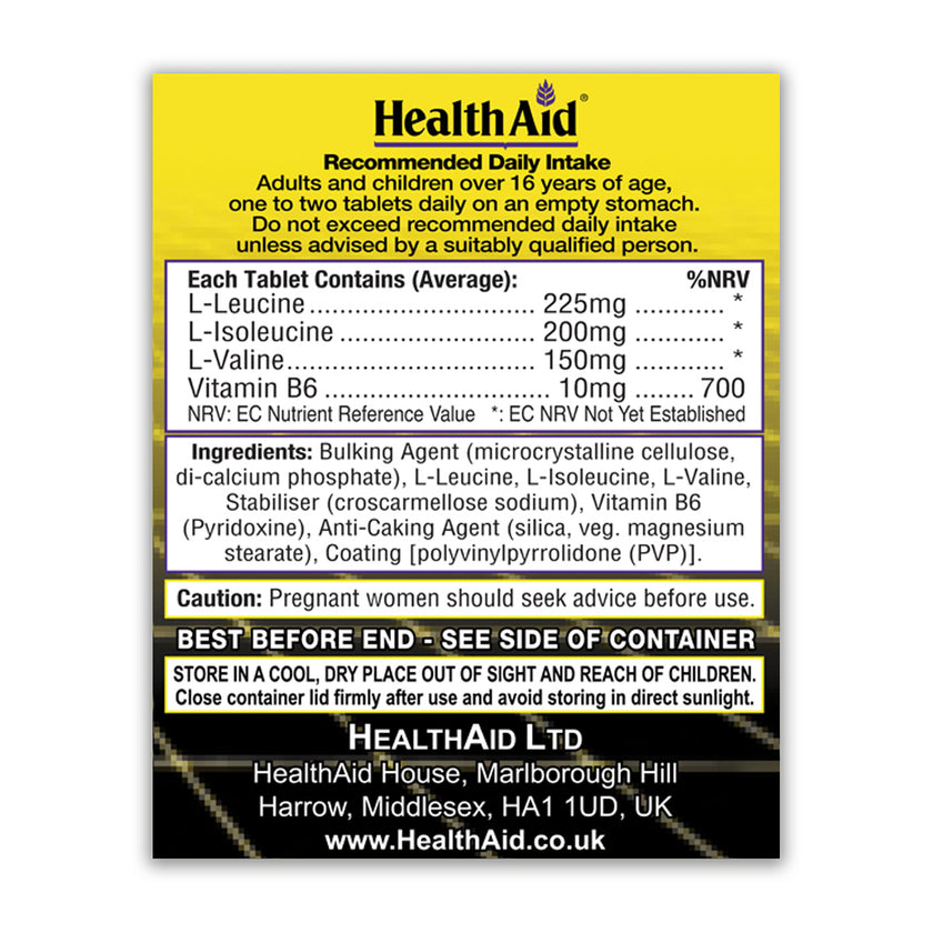 HealthAid Branched Chain Amino Acids + Vitamin B6 Tablets 3