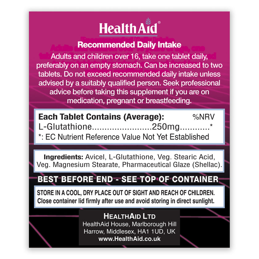 HealthAid L-Glutathione 250mg Tablets 3