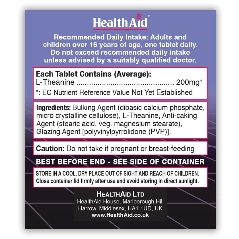 HealthAid L-Theanine 200mg Tablets 3