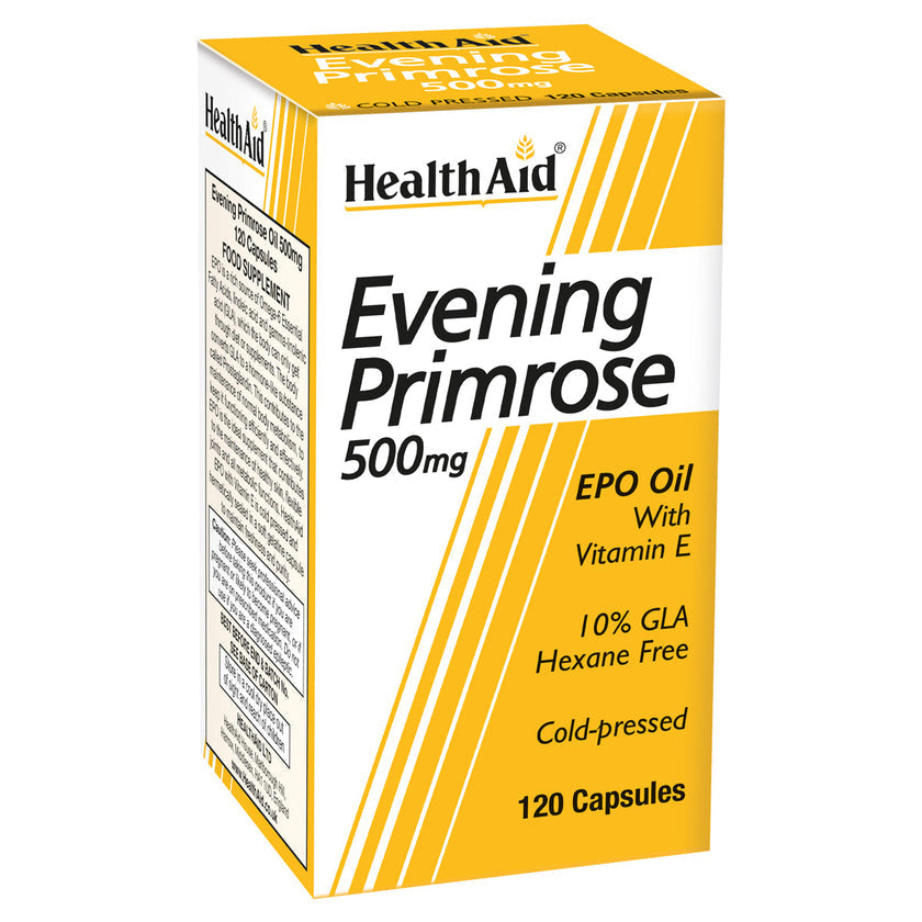HealthAid Evening Primrose Oil 500mg + Vitamin E Capsules 5