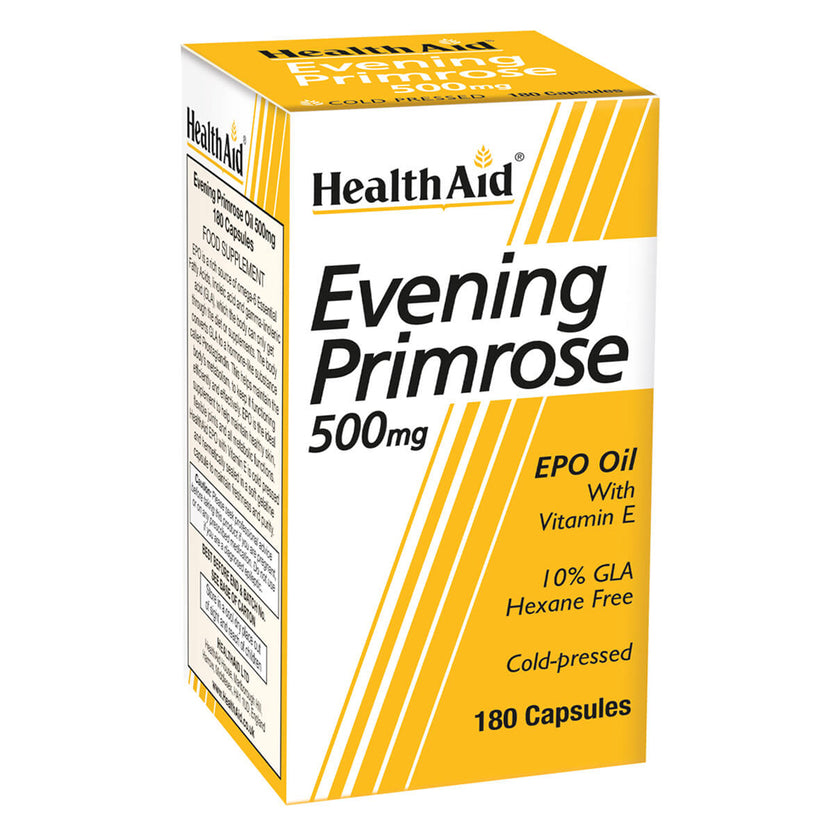 HealthAid Evening Primrose Oil 500mg + Vitamin E Capsules 6
