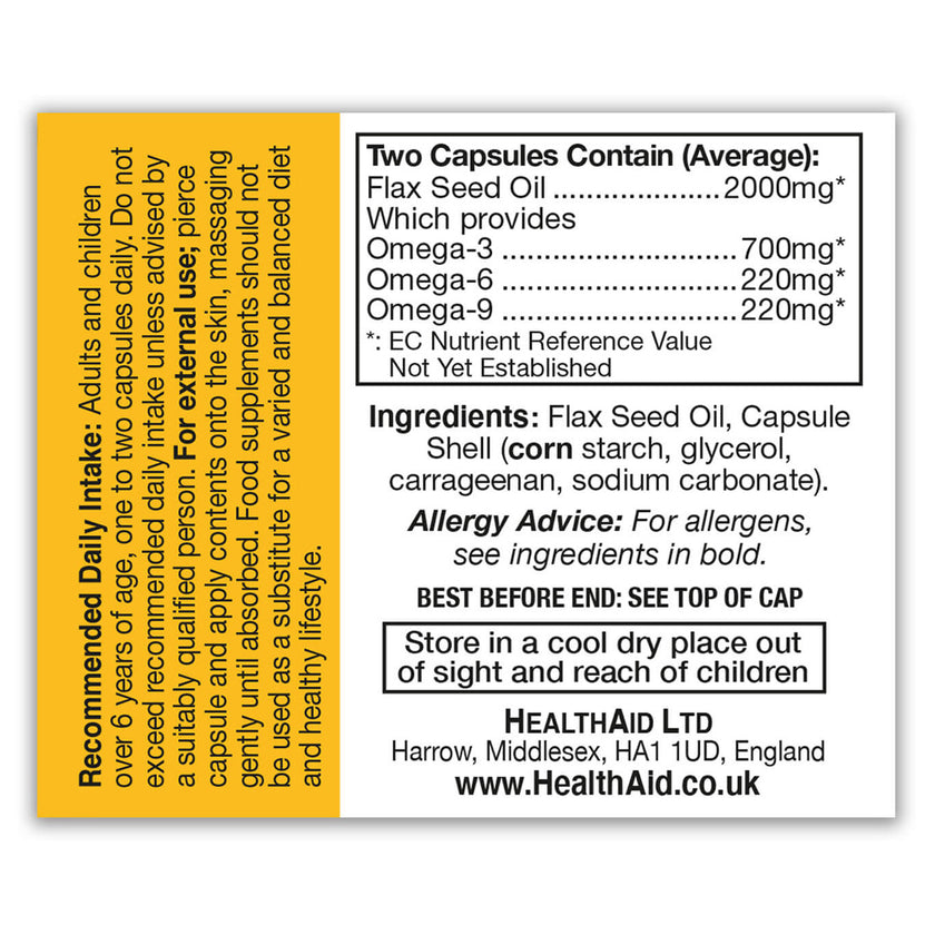 HealthAid Flaxseed Oil 1000mg Capsules 3